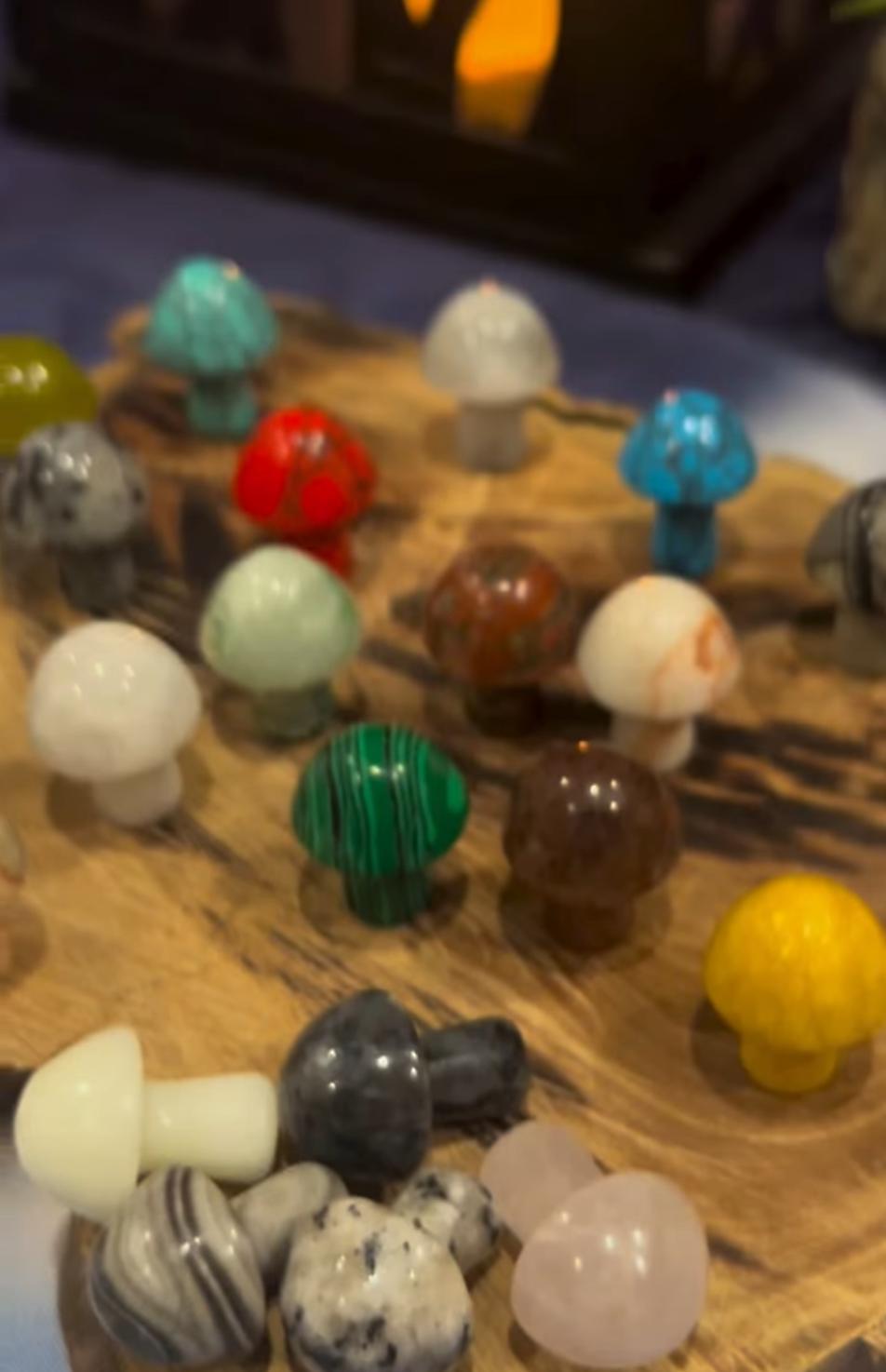 Crystal Mini Mushroom Stones Assortment Spiritual Collectables ( Get 4 per purchase)