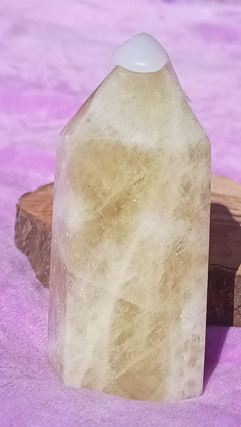 Citrine Crystal Tower with Opalite Cap – 10cm