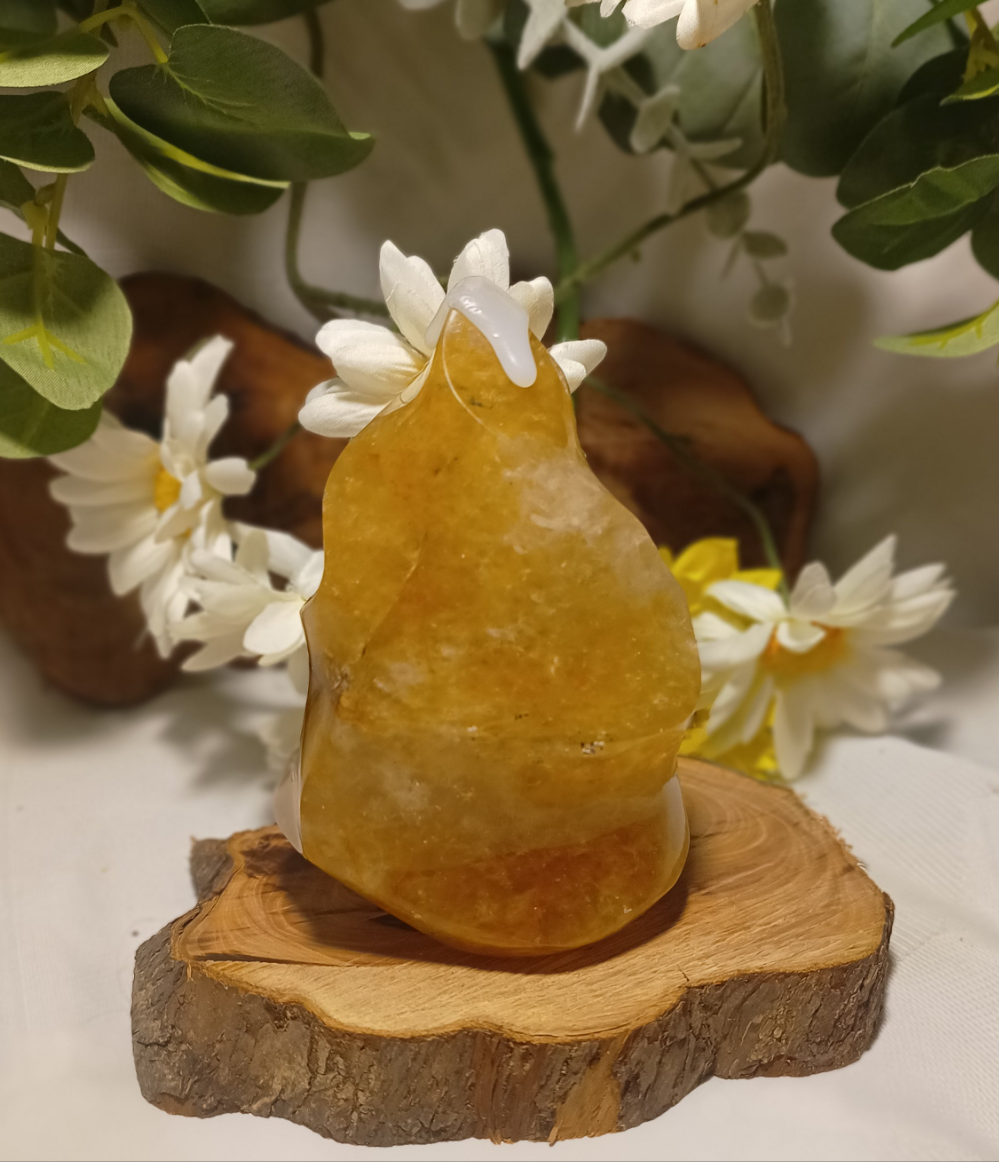 Natural Citrine Crystal Flame – 12.5cm x 10cm at the widest point