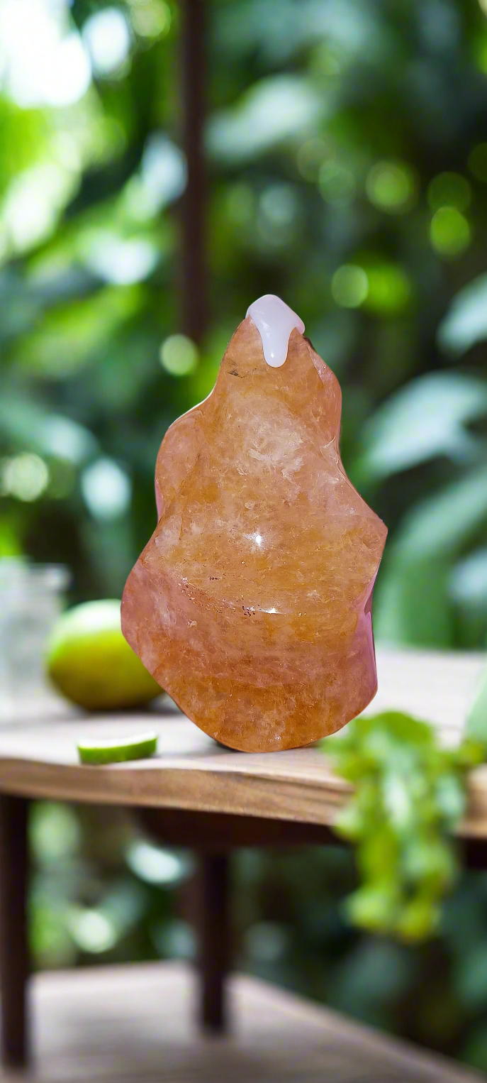 Natural Citrine Crystal Flame – 12.5cm x 10cm at the widest point