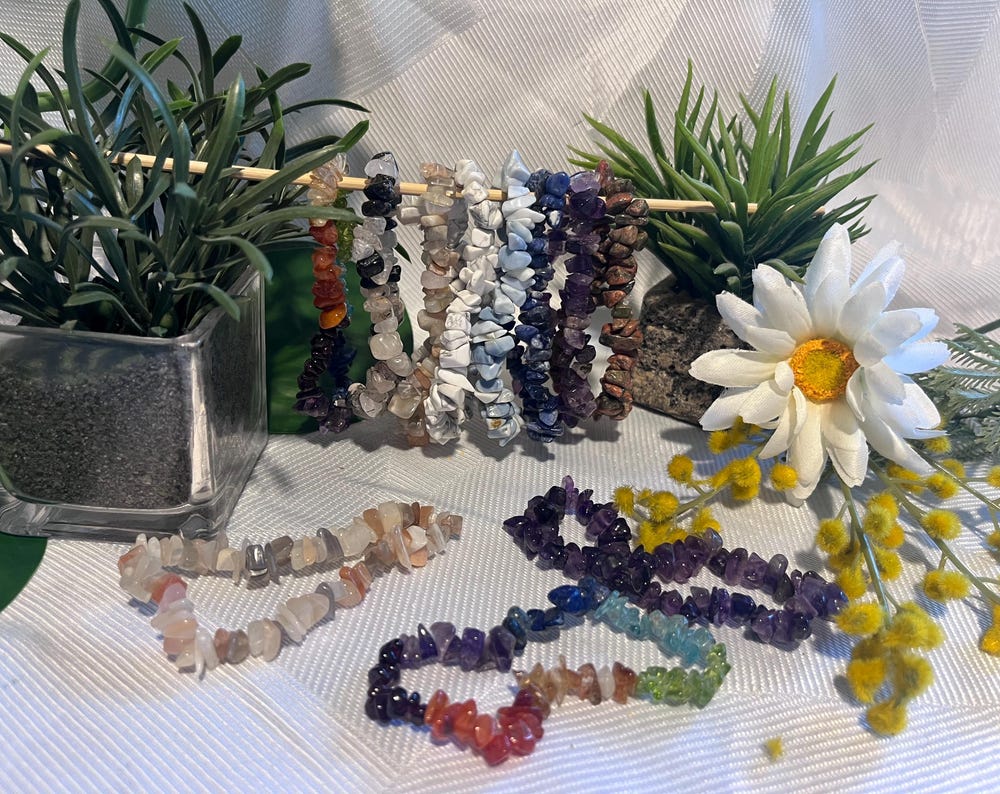 Natural and Stunning Gemstones | Uncut Chip Bracelet | Stretchy Crystal Bracelet