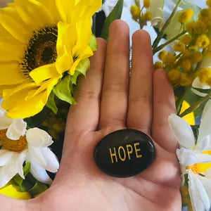 Inspirational Pocket Stone | Hope Word Stone | Tiger-eye | Obsidian | Dalmatian