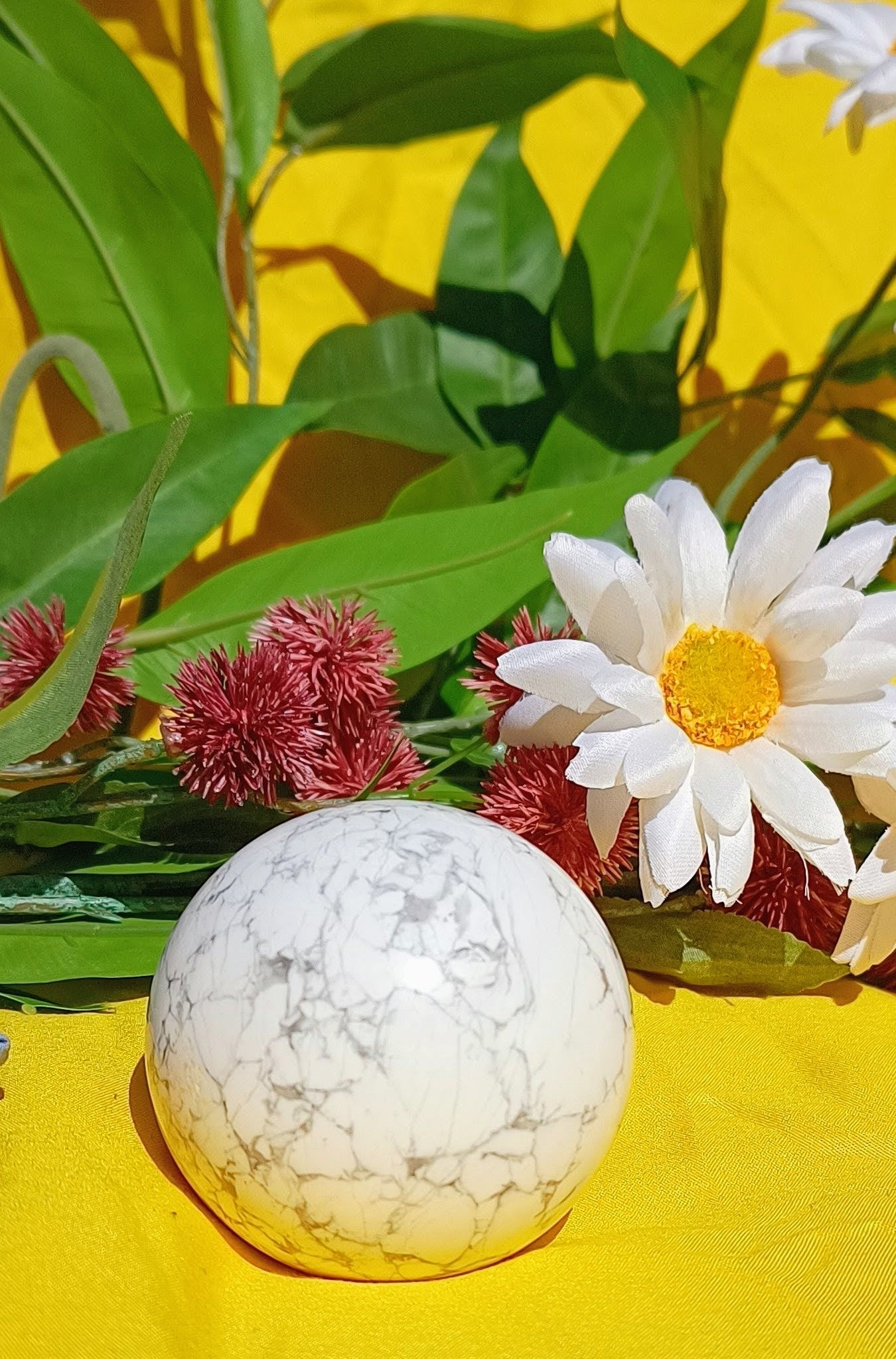 White Howlite Crystal Sphere -8cm ( stand NOT included)