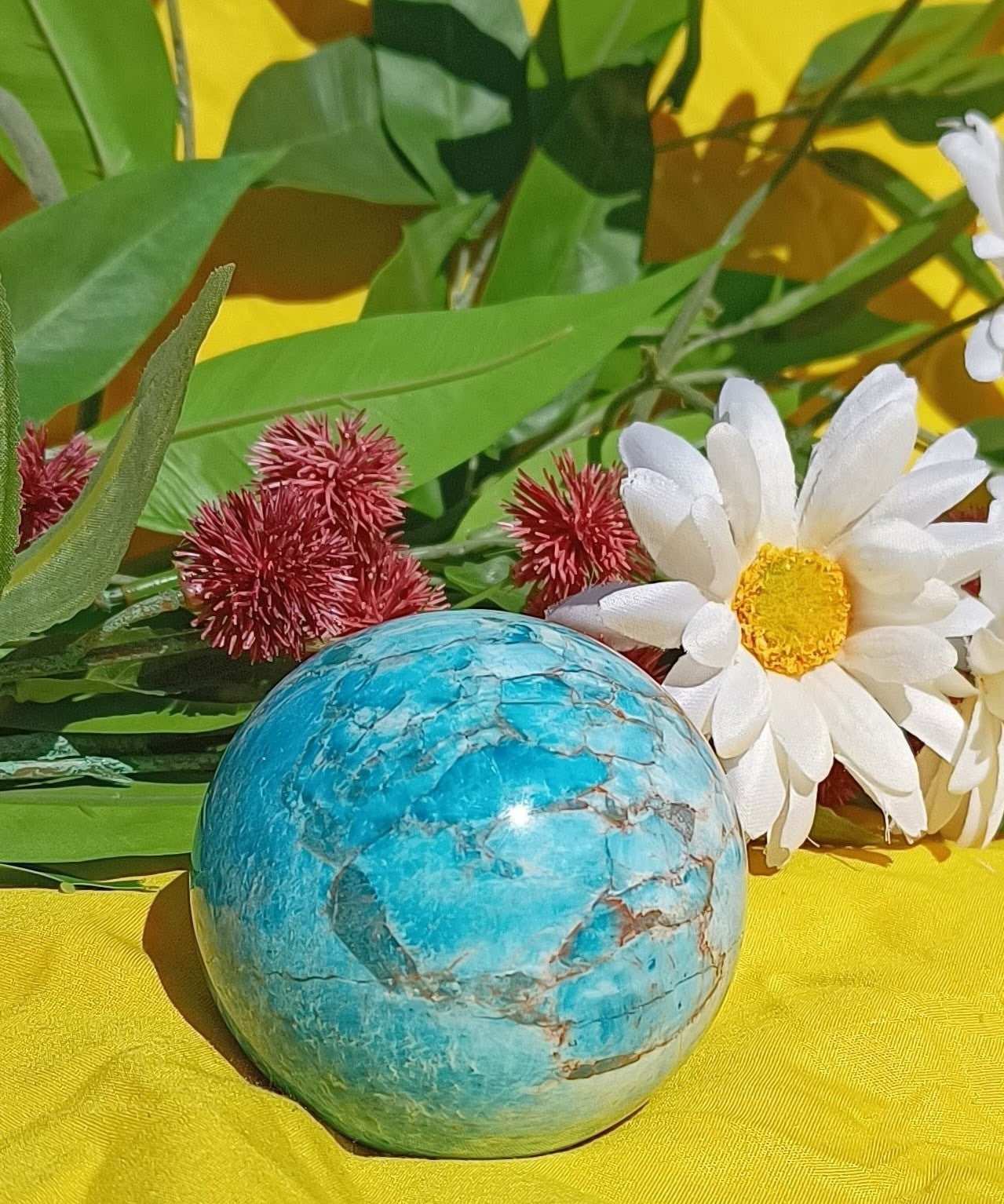 Blue Howlite Crystal Sphere - 8cm ( stand NOT included)