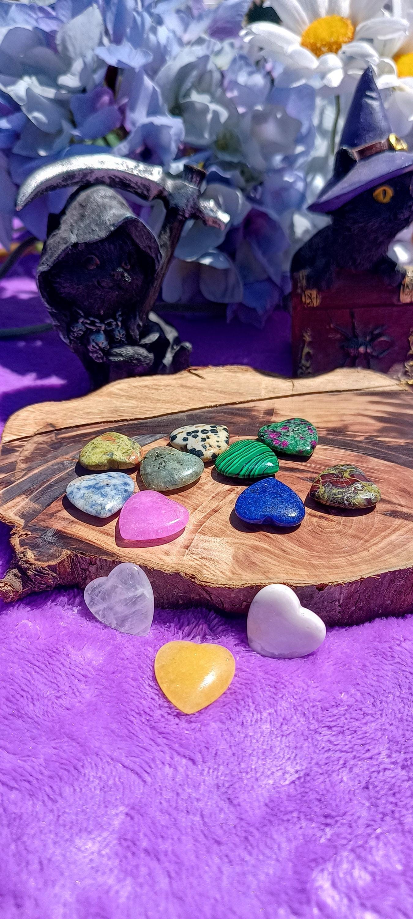 Mini Hearts Hand-Cut Gemstones CRYSTALS