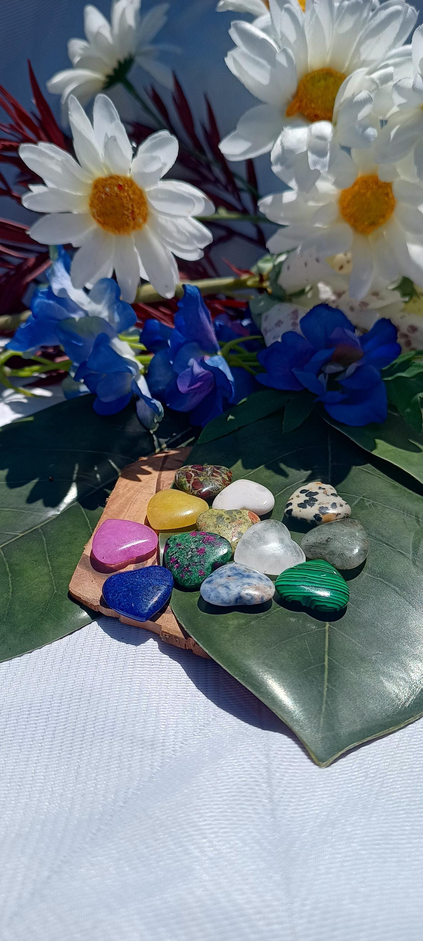Mini Hearts Hand-Cut Gemstones CRYSTALS