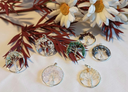Tree of Life Pendant | Stunning Gemstone Tree | Crystal Pendants with adjustable sliding necklace