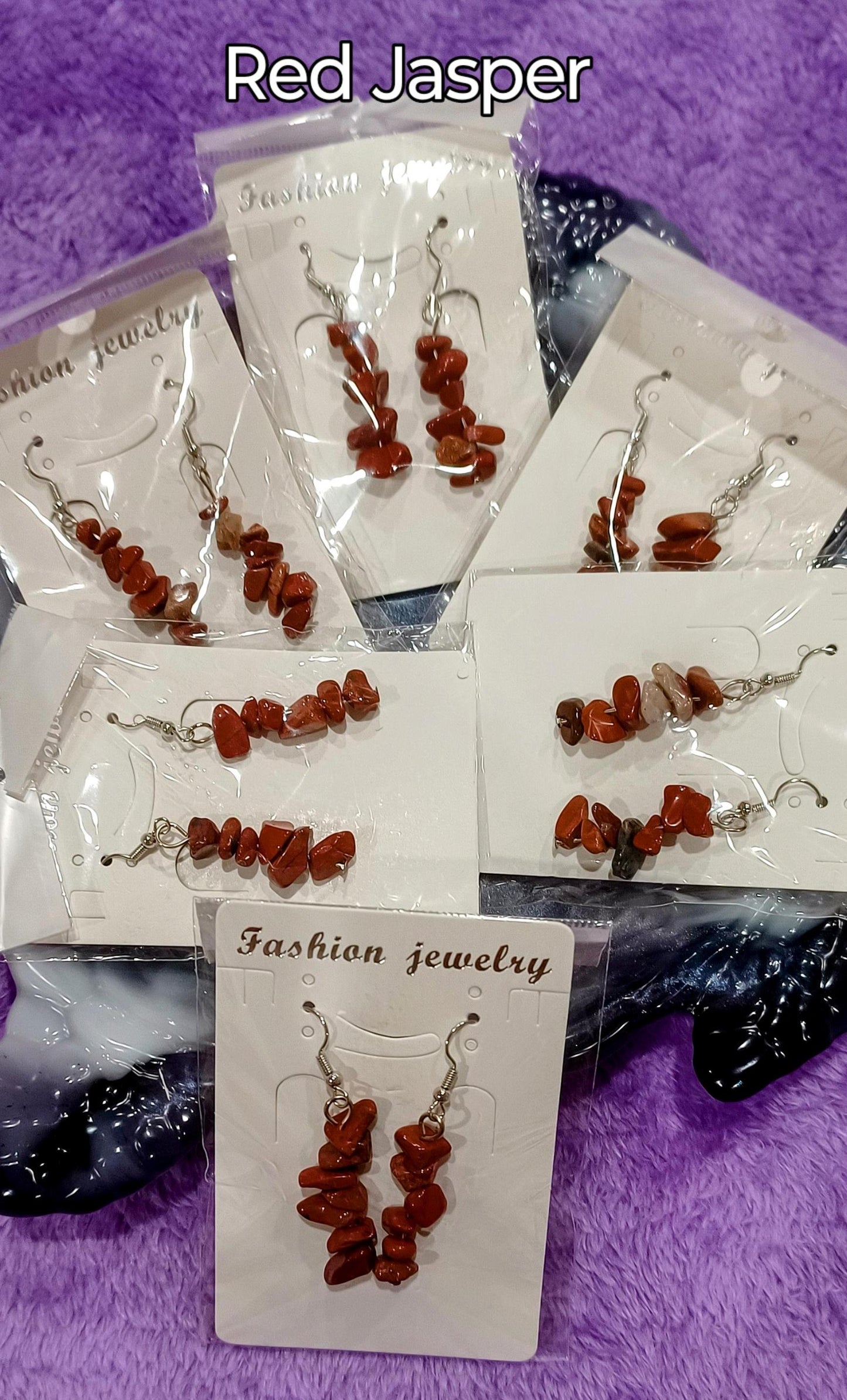 Gemstone Chip Earrings. varity  Lapis,Red Jasper, Labradorite,Turquenite, Aventurine