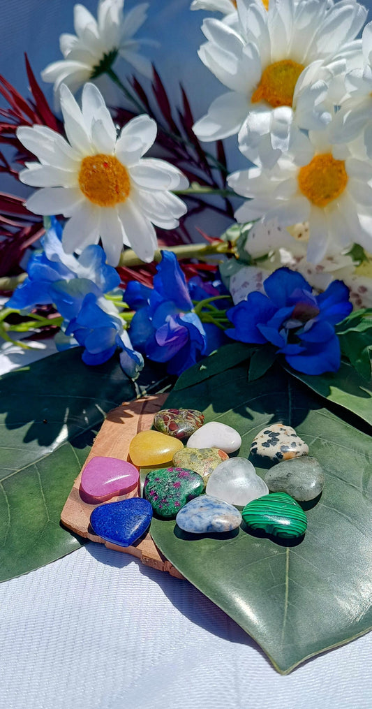 Mini Hearts Hand-Cut Gemstones CRYSTALS