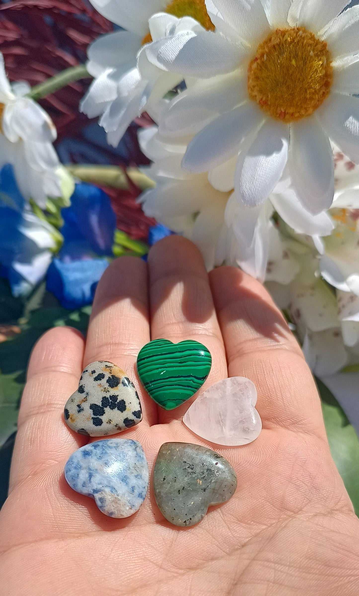 Mini Hearts Hand-Cut Gemstones CRYSTALS