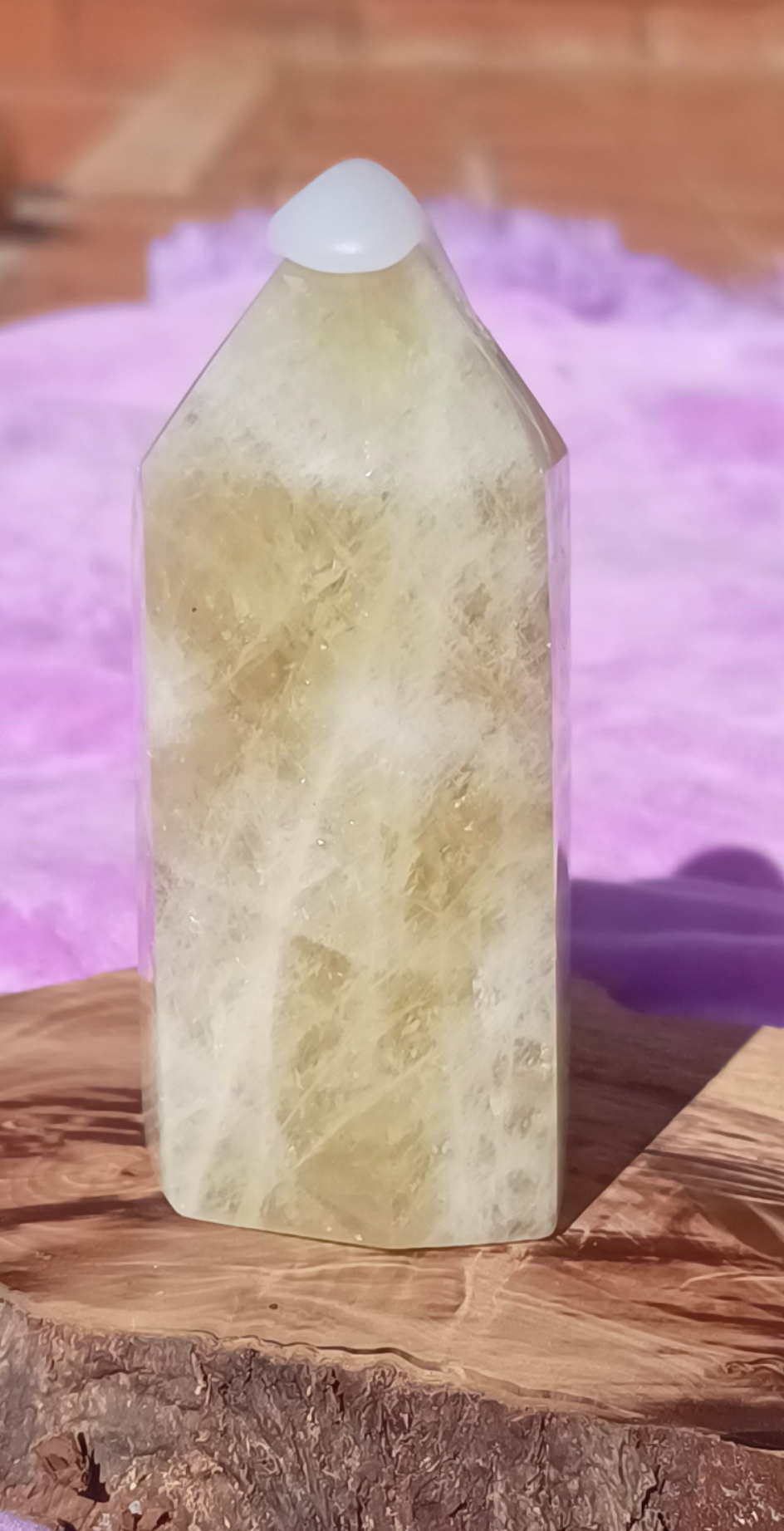 Citrine Crystal Tower with Opalite Cap – 10cm