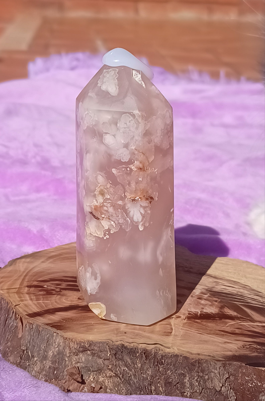 Flower Agate Tower – 10 cm
