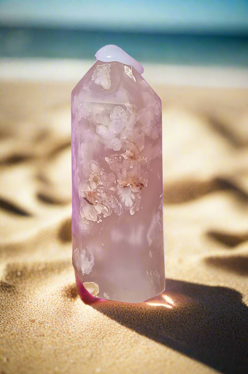 Flower Agate Tower – 10 cm