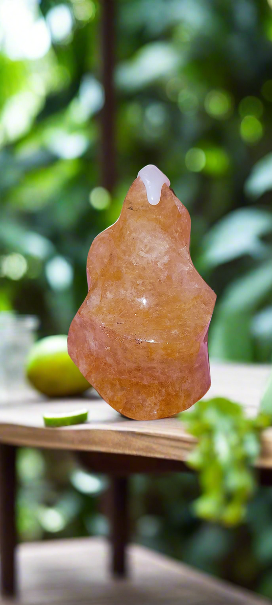 Natural Citrine Crystal Flame – 12.5cm x 10cm at the widest point