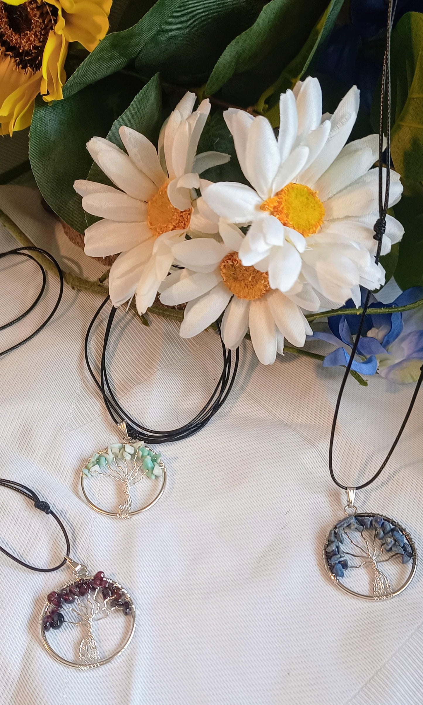 Tree of Life Pendant | Stunning Gemstone Tree | Crystal Pendants with adjustable sliding necklace