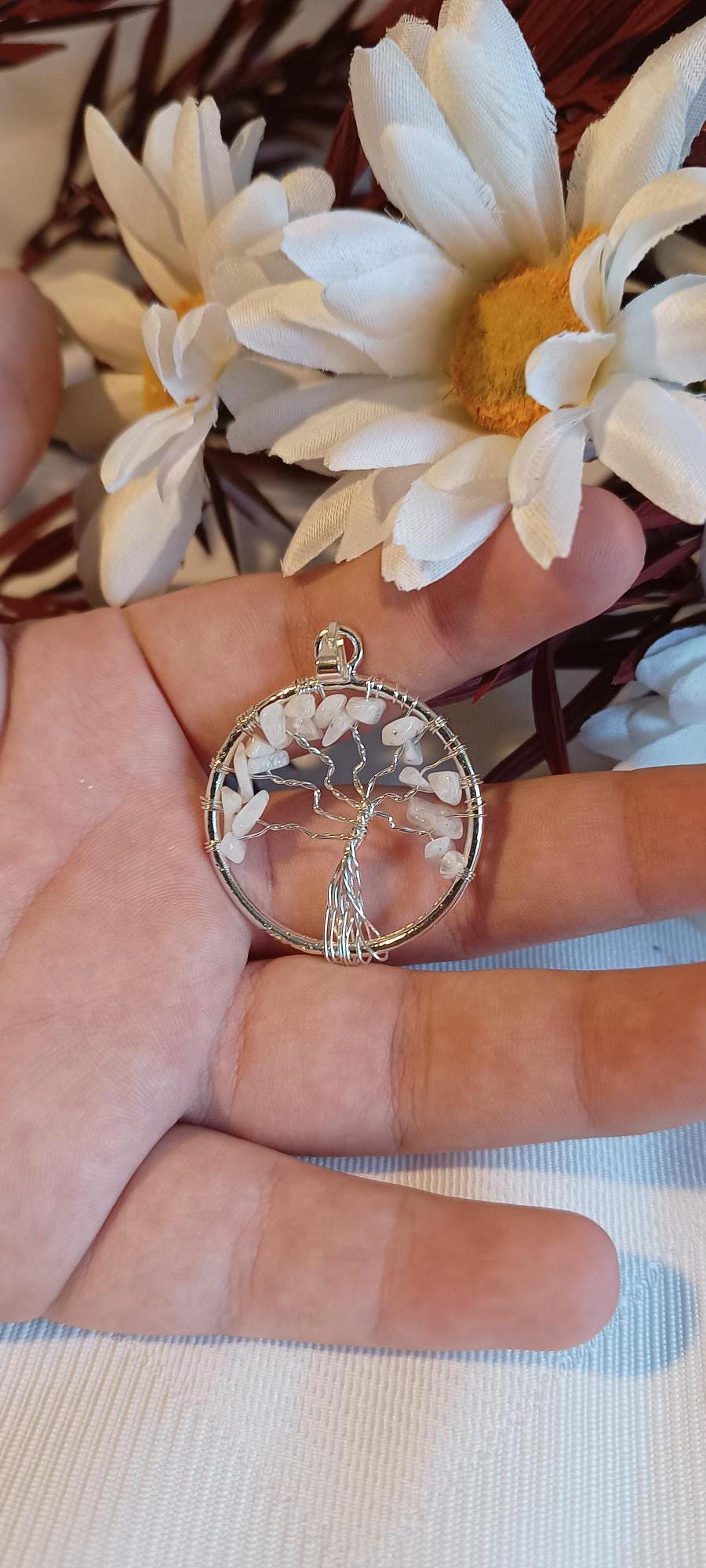 Tree of Life Pendant | Stunning Gemstone Tree | Crystal Pendants with adjustable sliding necklace