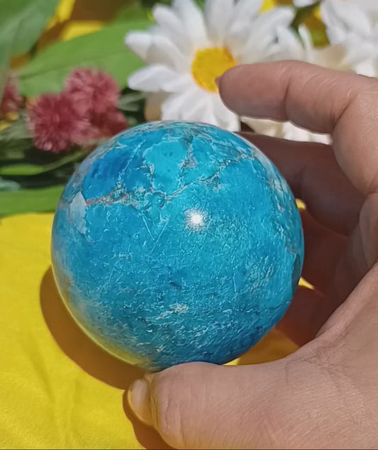 Blue Howlite Crystal Sphere - 8cm ( stand NOT included)