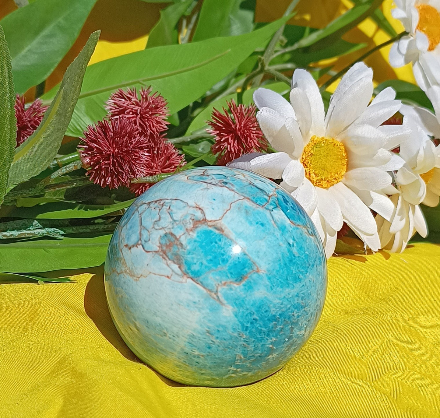 Blue Howlite Crystal Sphere - 8cm ( stand NOT included)