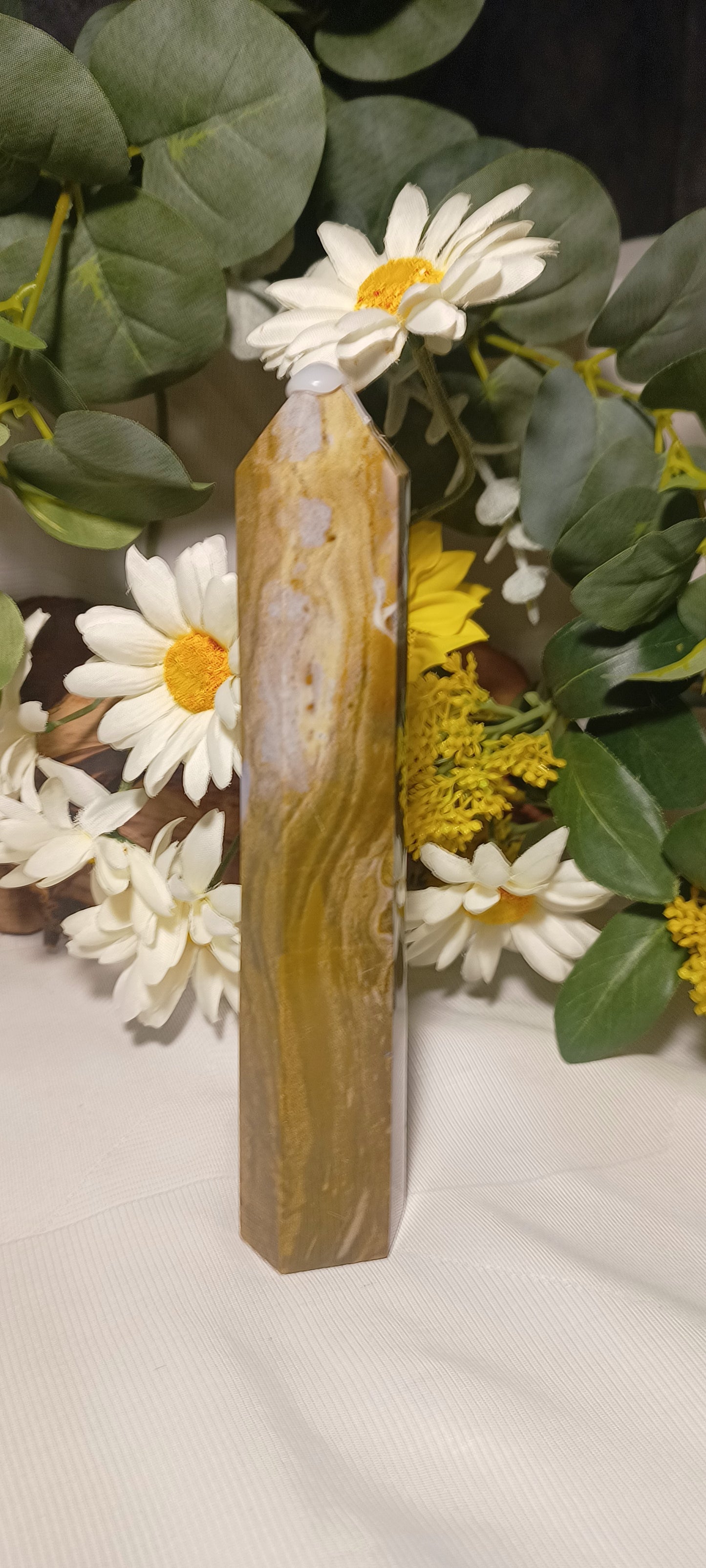 Golden Veil Jasper” Obelisk – 21cm