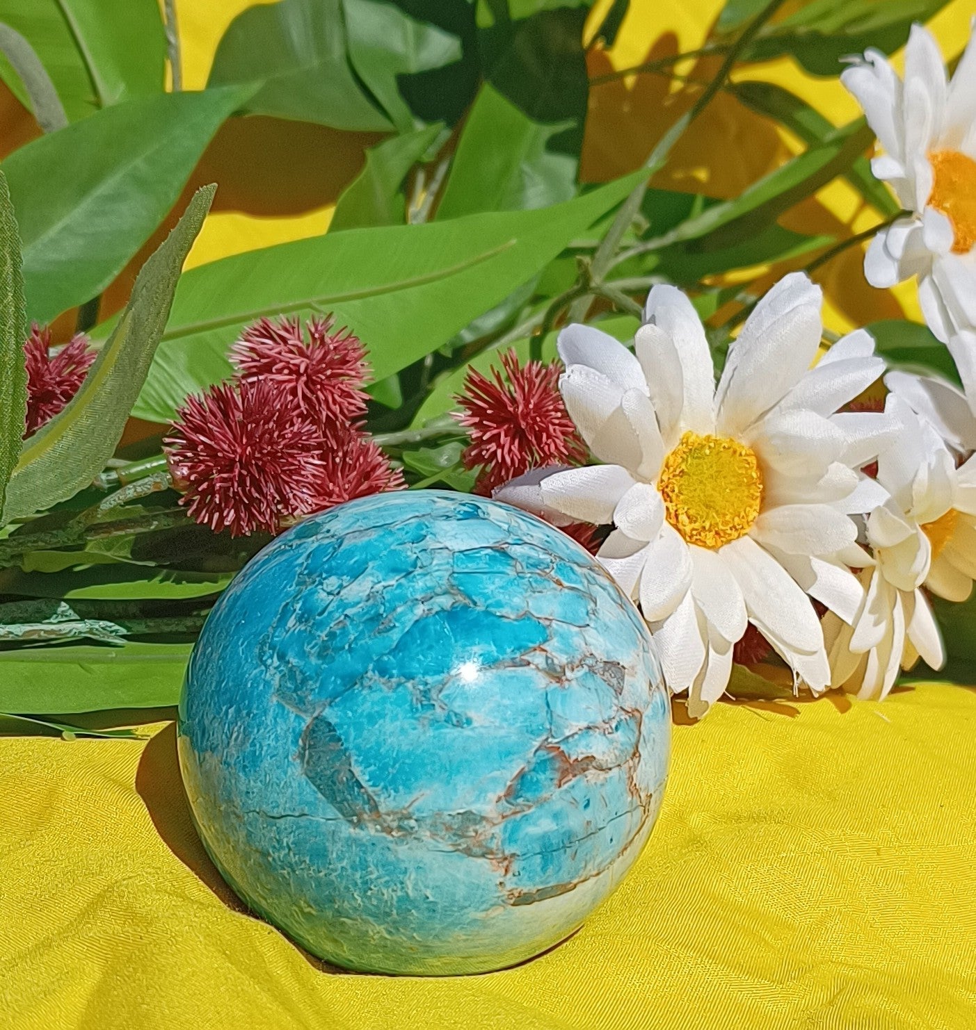 Blue Howlite Crystal Sphere - 8cm ( stand NOT included)