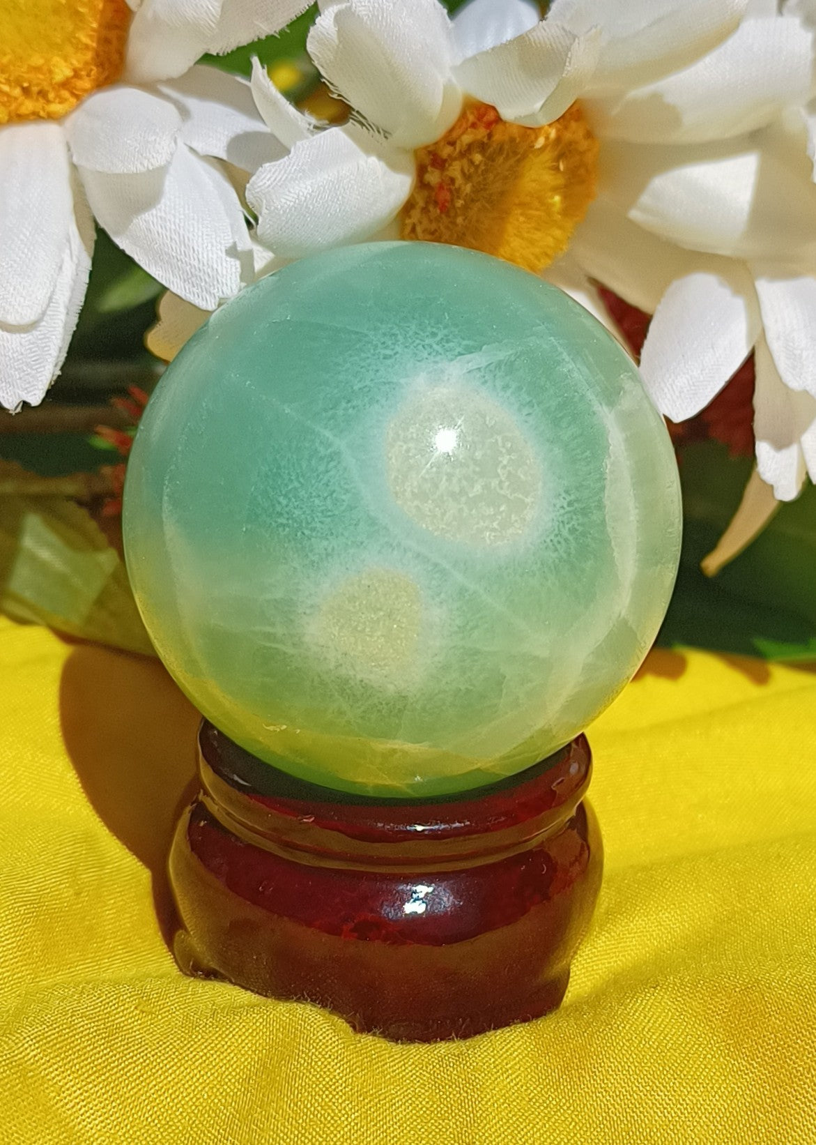 Caribbean Calcite Sphere, beautiful edition ( stand NOT included )