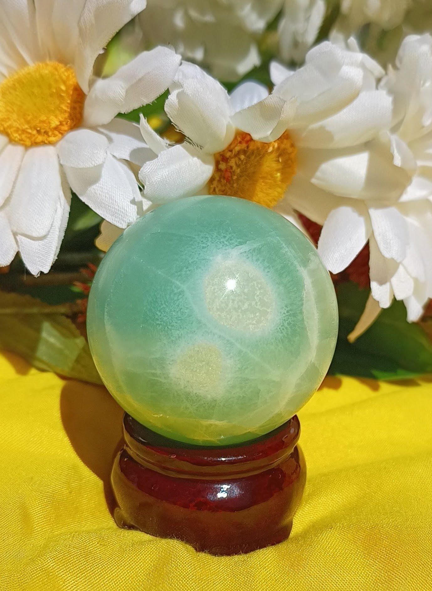 Caribbean Calcite Sphere, beautiful edition ( stand NOT included )