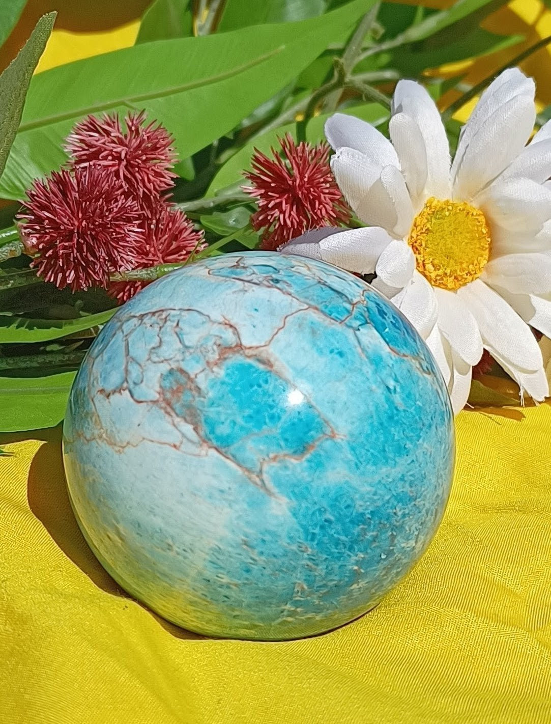 Blue Howlite Crystal Sphere - 8cm ( stand NOT included)