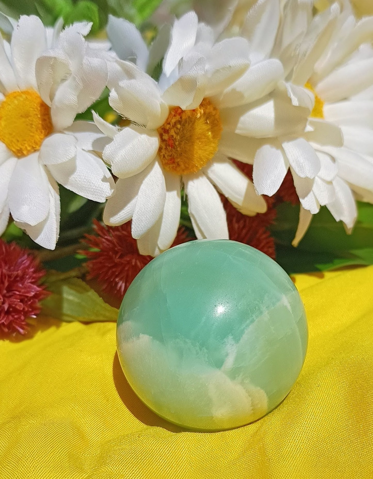 Caribbean Calcite Sphere, beautiful edition ( stand NOT included )
