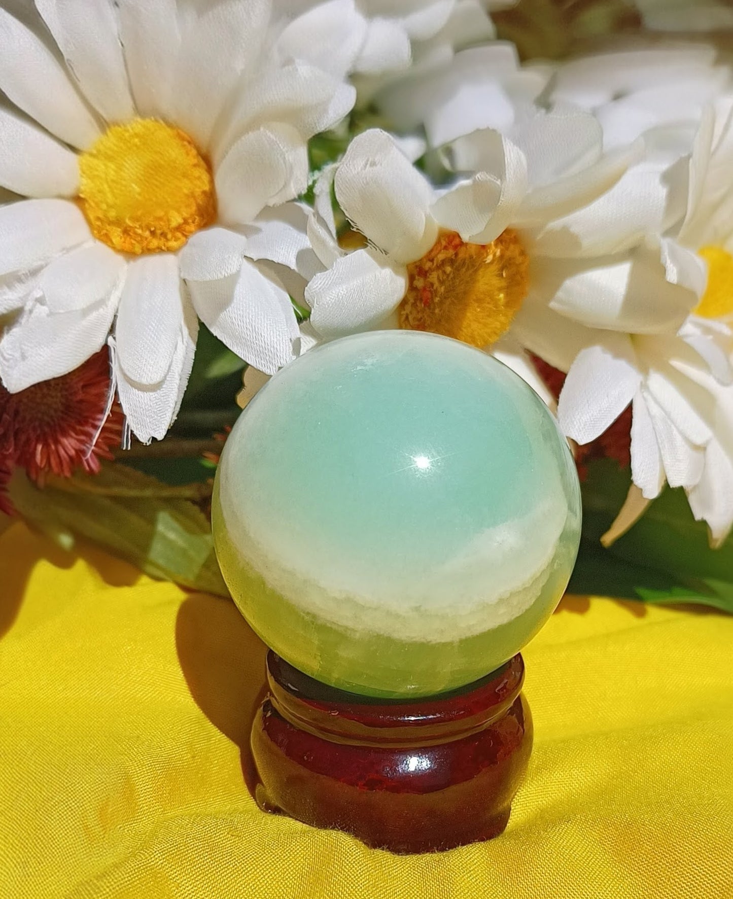 Caribbean Calcite Sphere, beautiful edition ( stand NOT included )