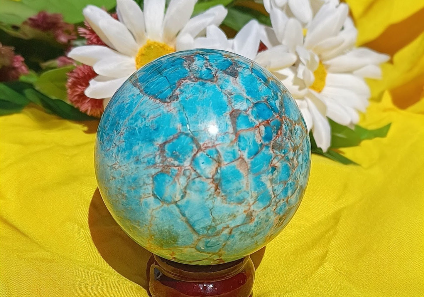 Blue Howlite Crystal Sphere - 8cm ( stand NOT included)