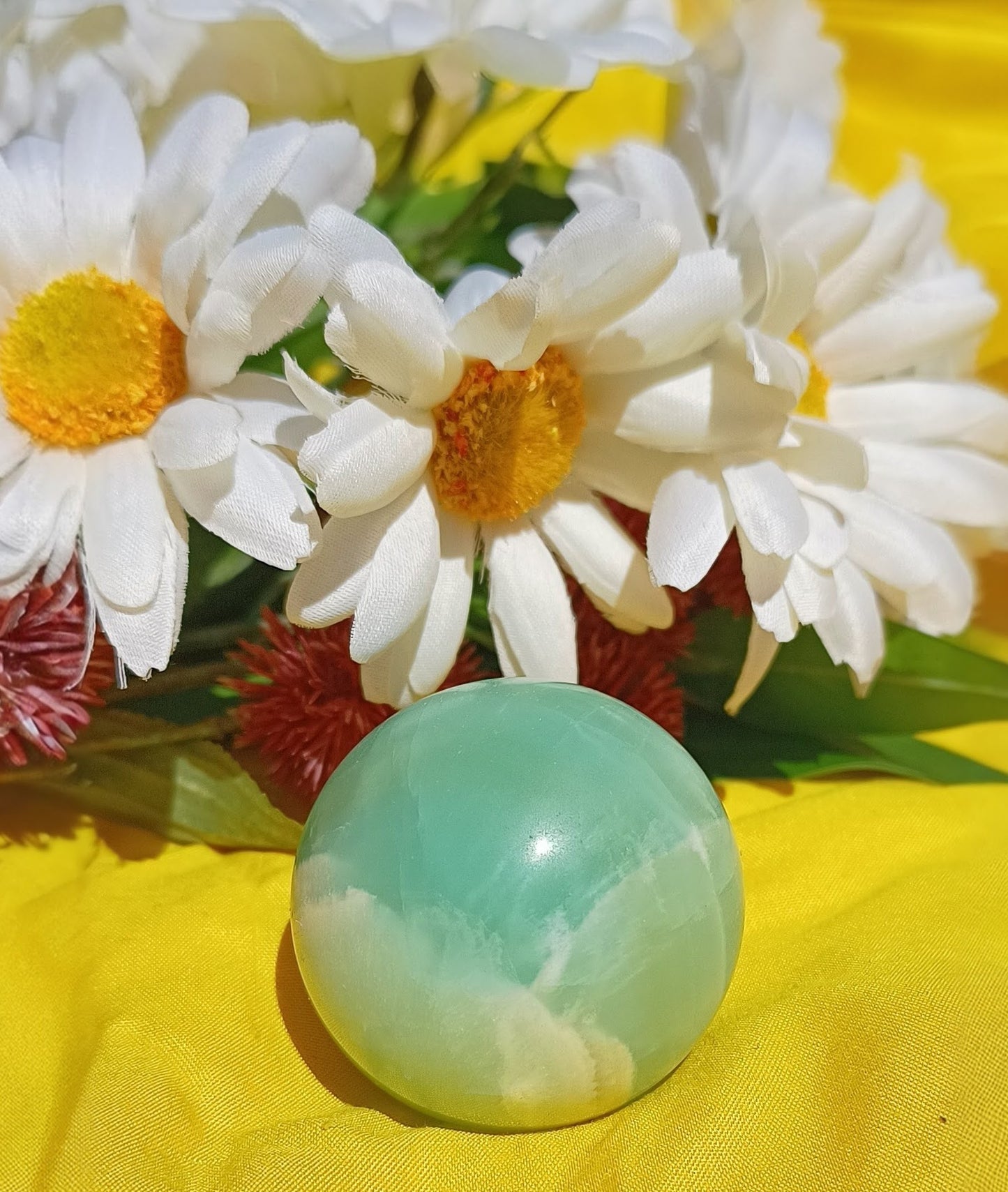 Caribbean Calcite Sphere, beautiful edition ( stand NOT included )