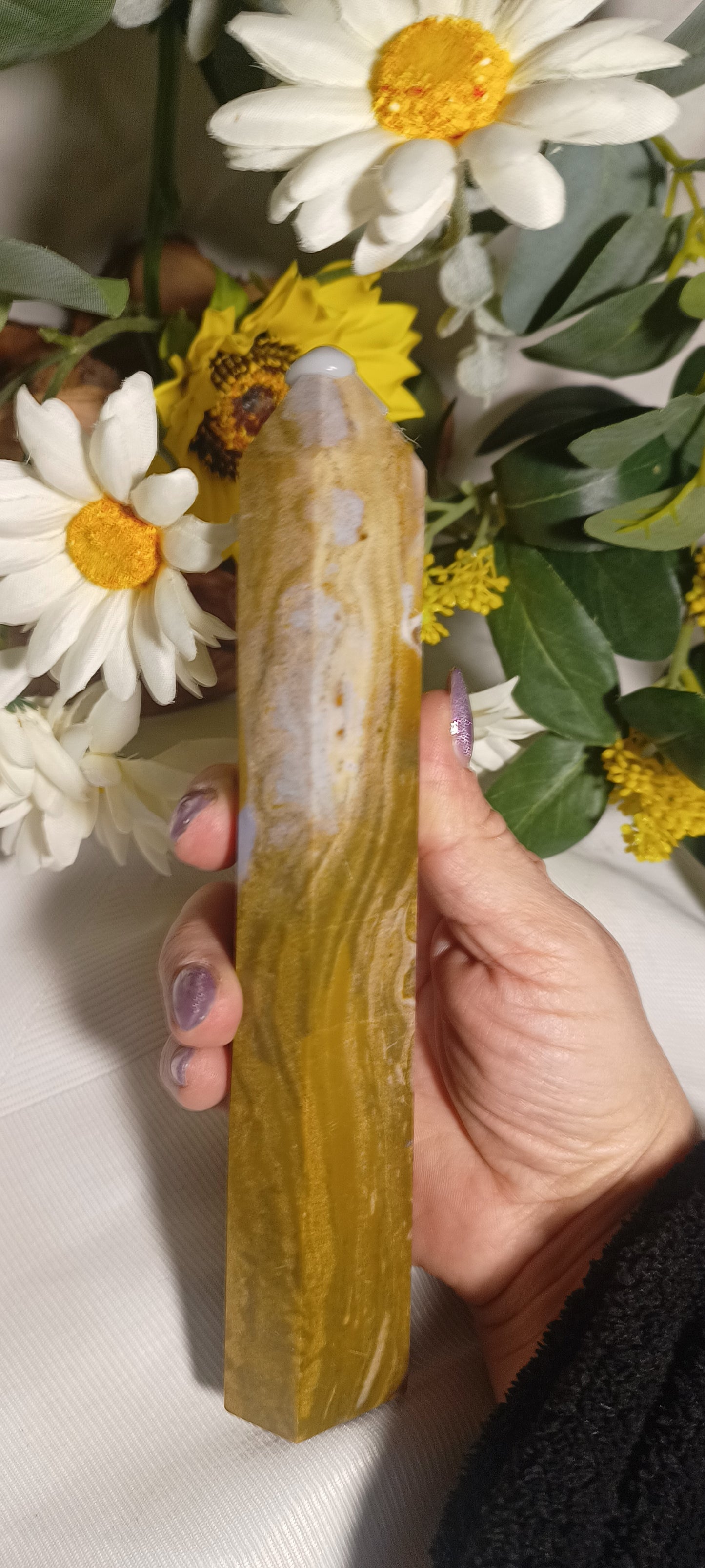 Golden Veil Jasper” Obelisk – 21cm