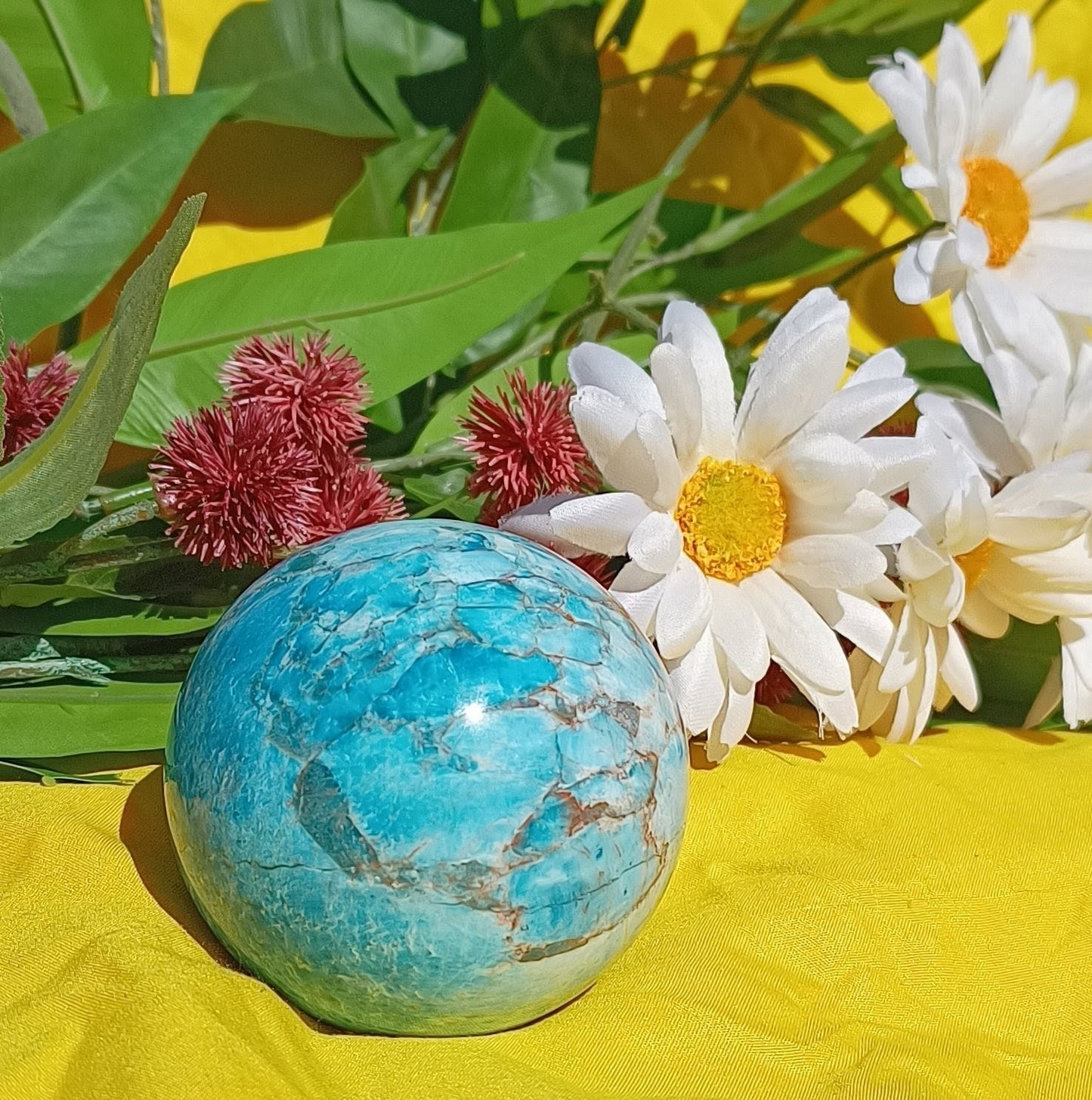 Blue Howlite Crystal Sphere - 8cm ( stand NOT included)
