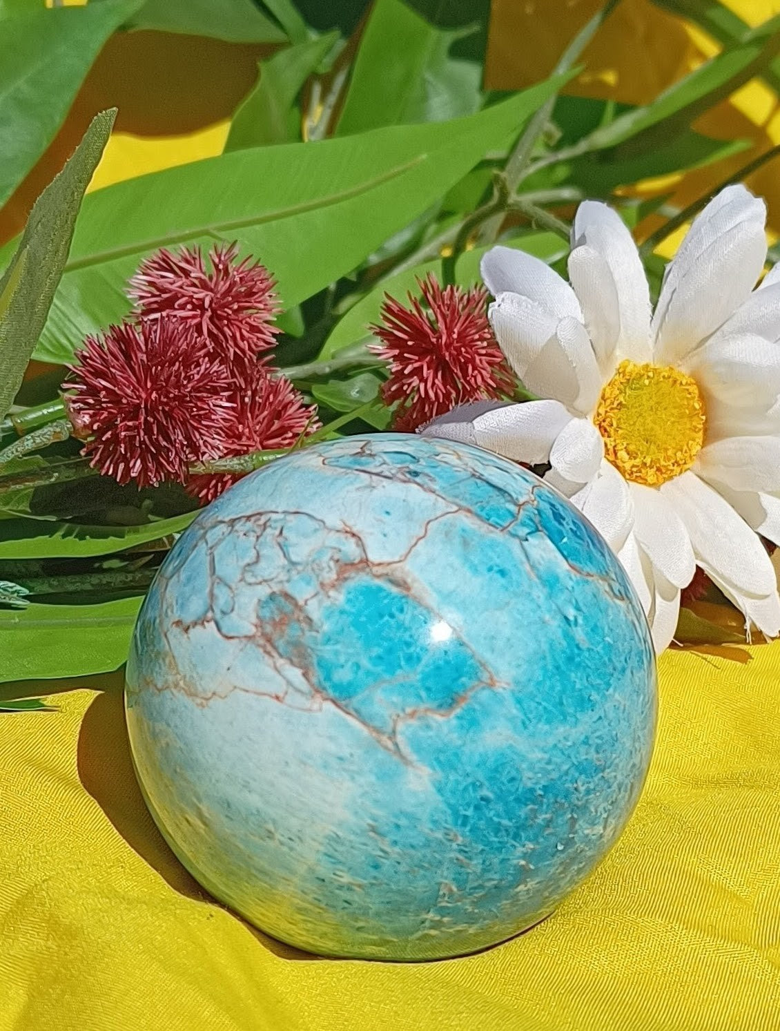 Blue Howlite Crystal Sphere - 8cm ( stand NOT included)
