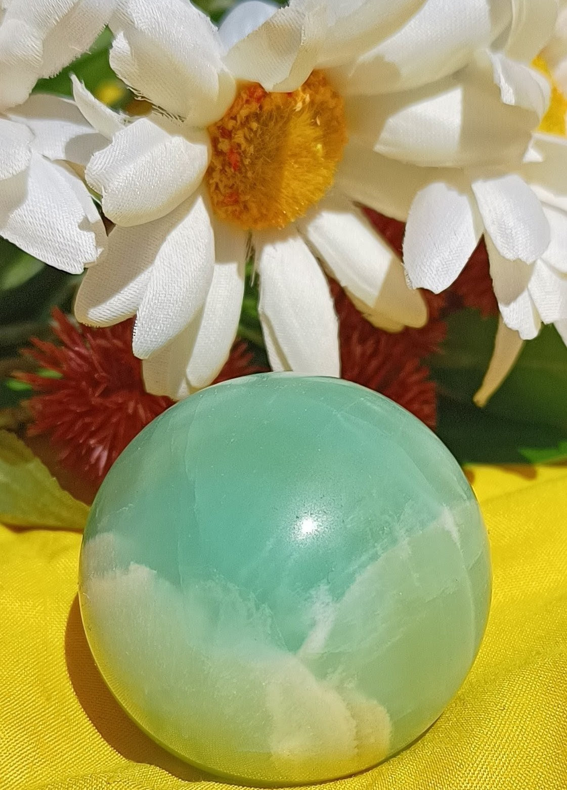 Caribbean Calcite Sphere, beautiful edition ( stand NOT included )