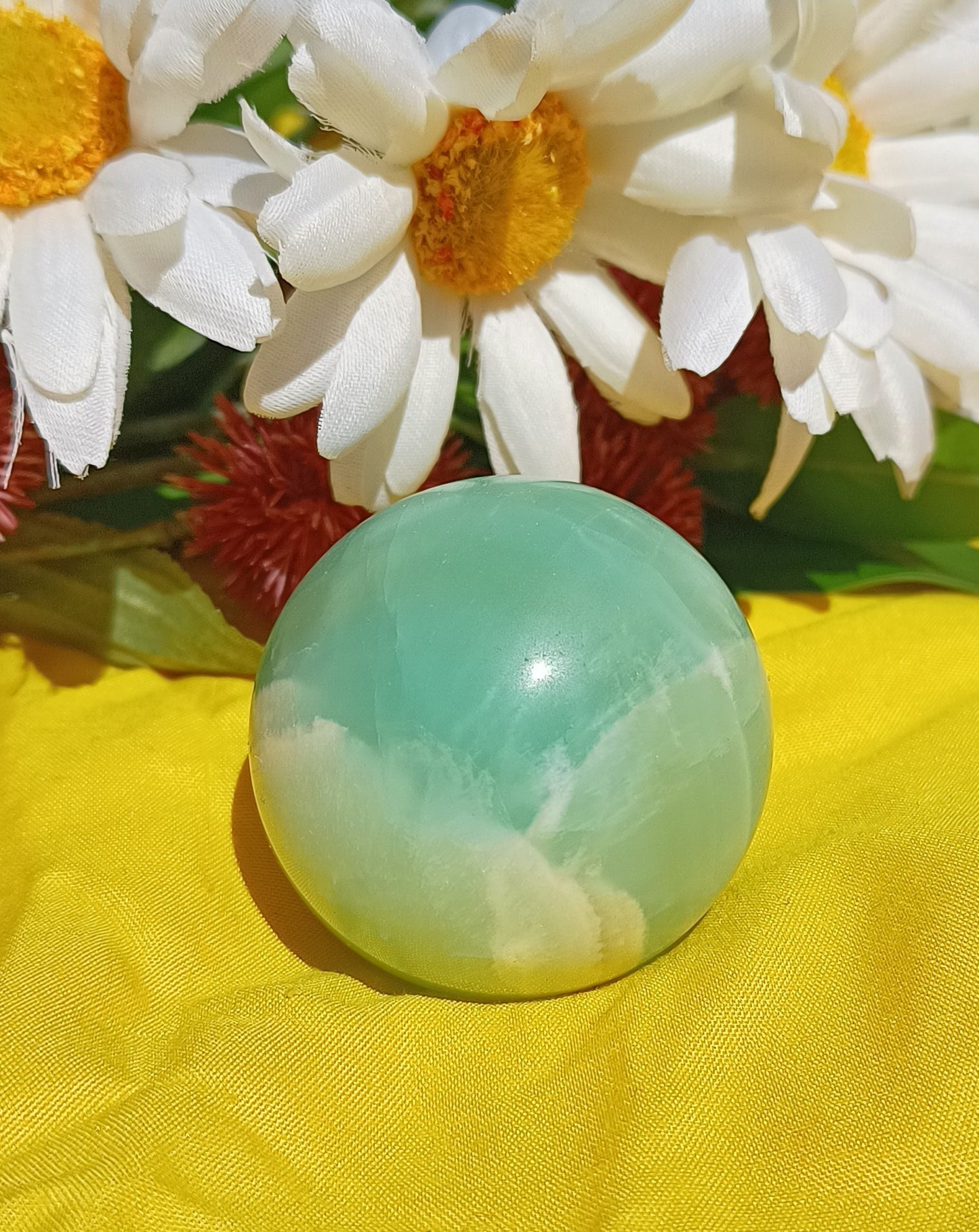 Caribbean Calcite Sphere, beautiful edition ( stand NOT included )