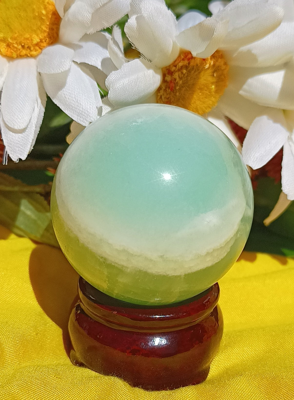 Caribbean Calcite Sphere, beautiful edition ( stand NOT included )