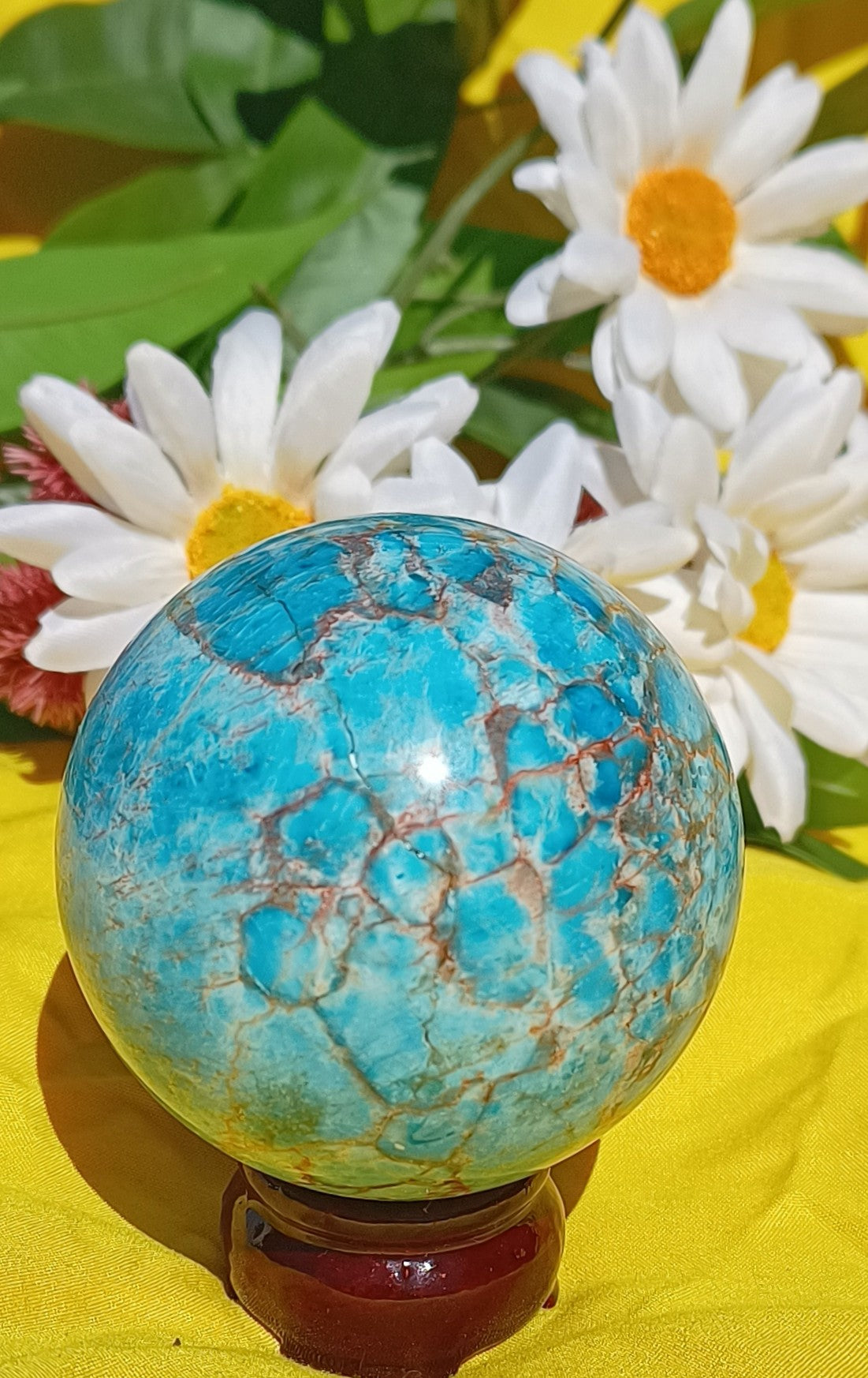 Blue Howlite Crystal Sphere - 8cm ( stand NOT included)